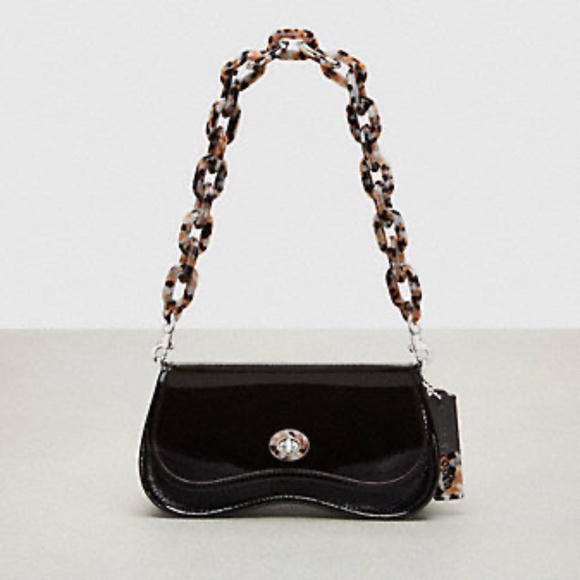 Coachtopia Handbags - Wavy Dinky Bag With Crossbody Strap In Crinkled Patent Coachtopia Leather